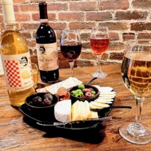 Wine and Cheese Plate at Tapped Apple Cidery and Winery in Westerly, Rhode, Island