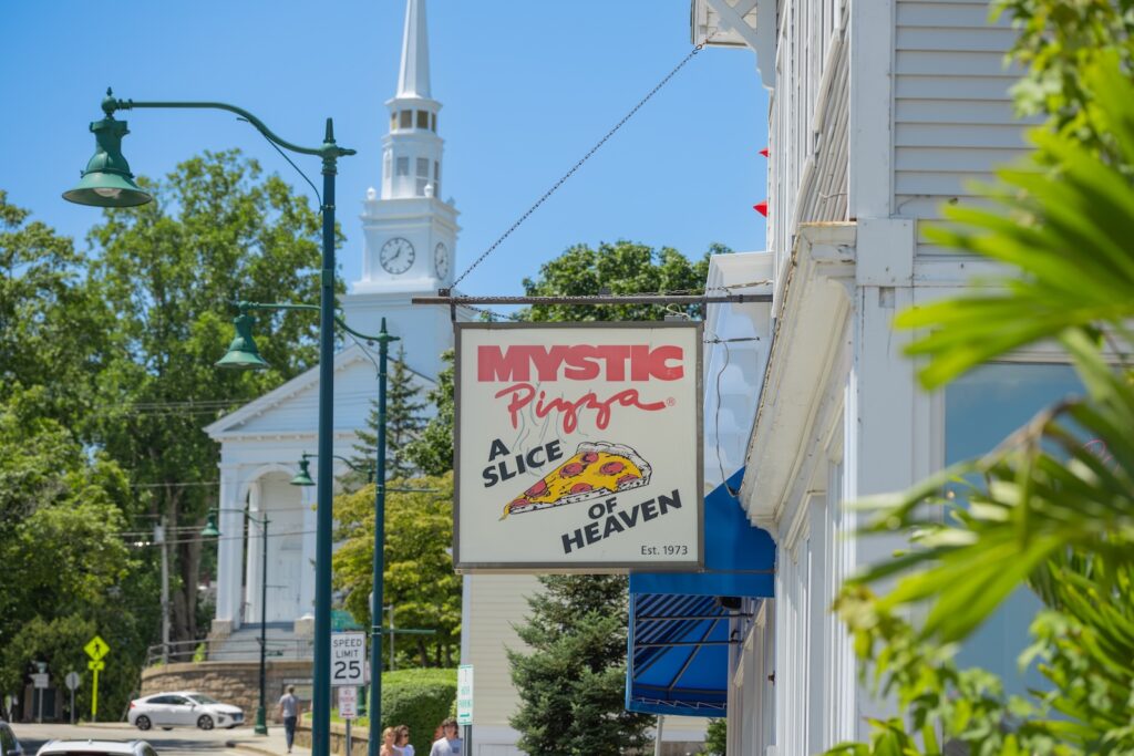 Mystic Pizza in downtown Mystic, Connecticut