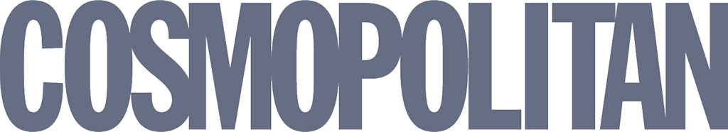 The Cosmopolitan magazine logo in a bold, gray, sans-serif font on a white background.