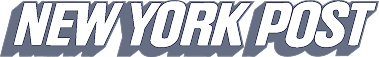 The New York Post logo featuring bold, white, italicized typography with a blue drop shadow.
