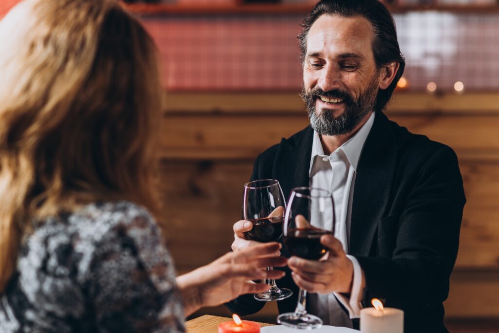 Couple enjoying a valentine's Day getaway in Mystic CT