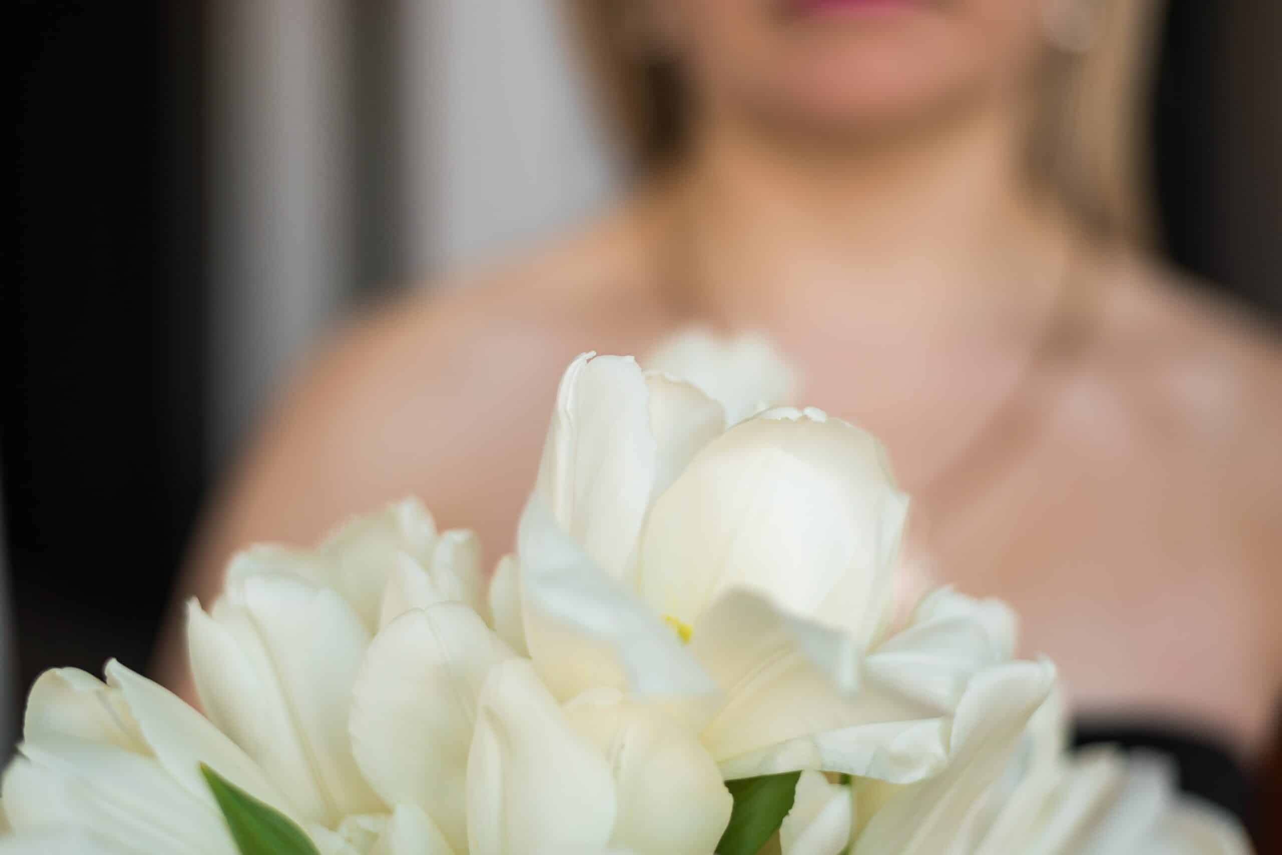 bride and bouquet getting ready at our small wedding venues in Mystic CT
