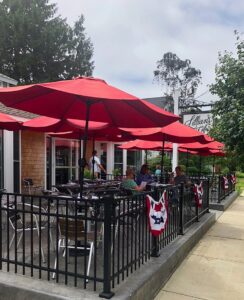 The patio of Lillian's Cafe in Niantic CT