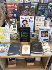 Bank Square Books fiction display.
