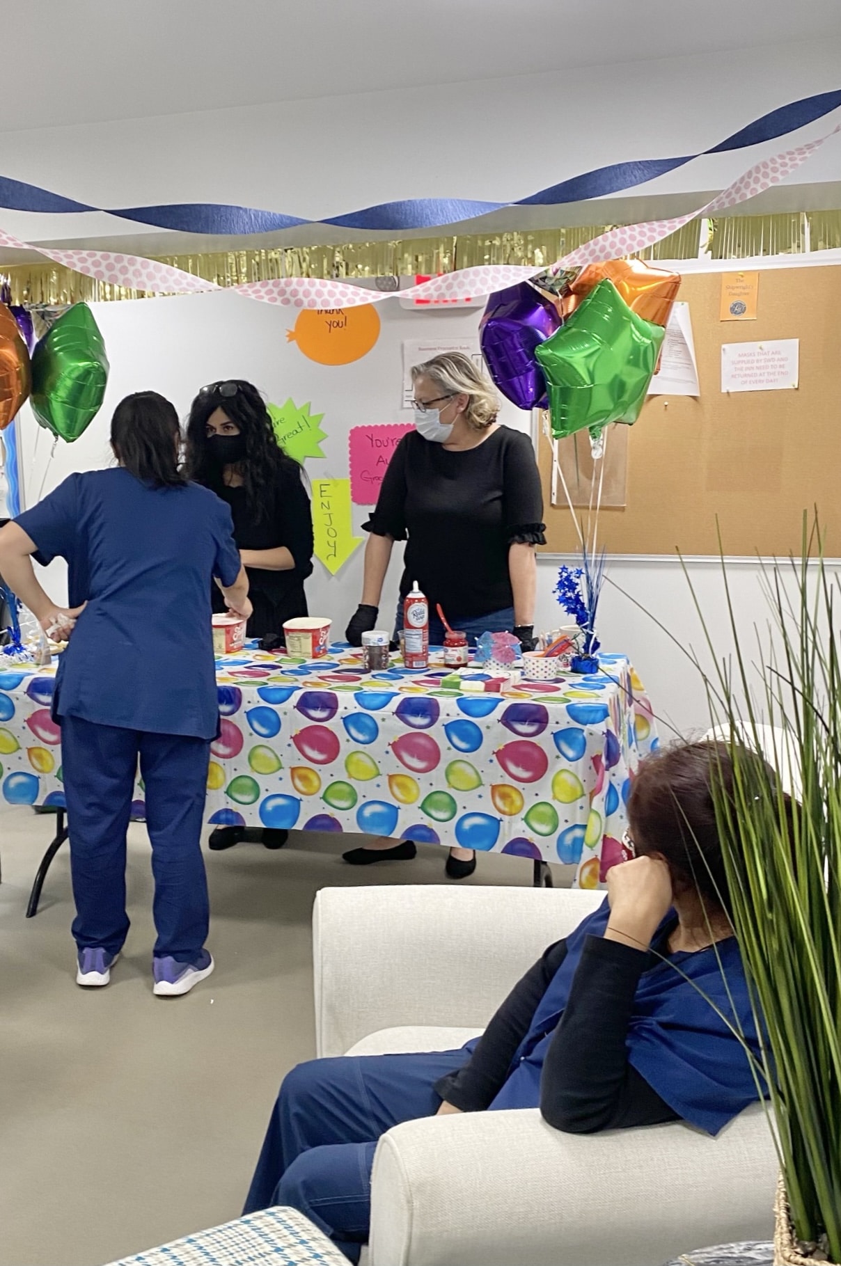 ice cream being served to housekeepers 
