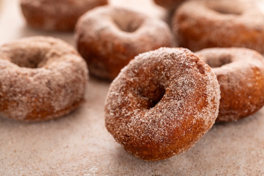 Apple cider donuts at B. F. Clyde's Cider Mill in Mystic, CT.